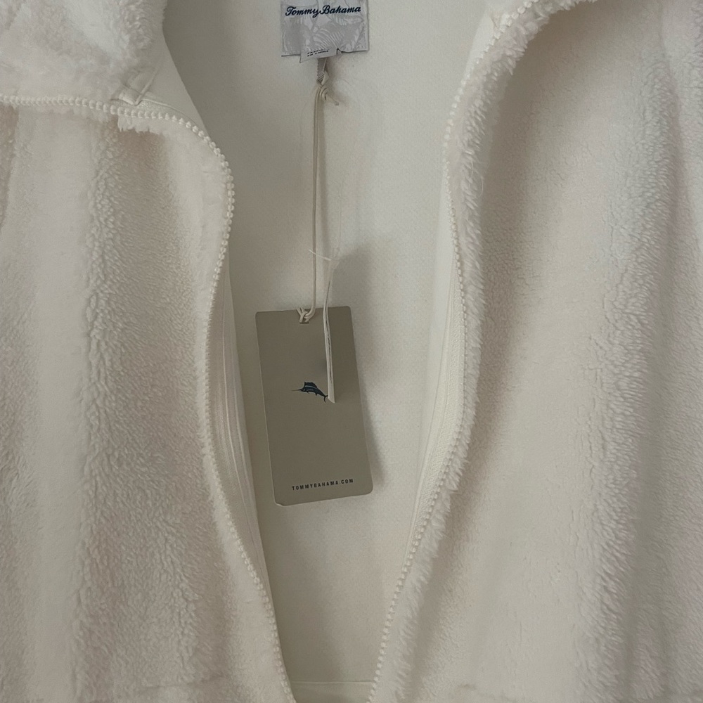 Tommy Bahama White cozy casual plush fleece vest NWT layering sz XL sale - Picture 6 of 6